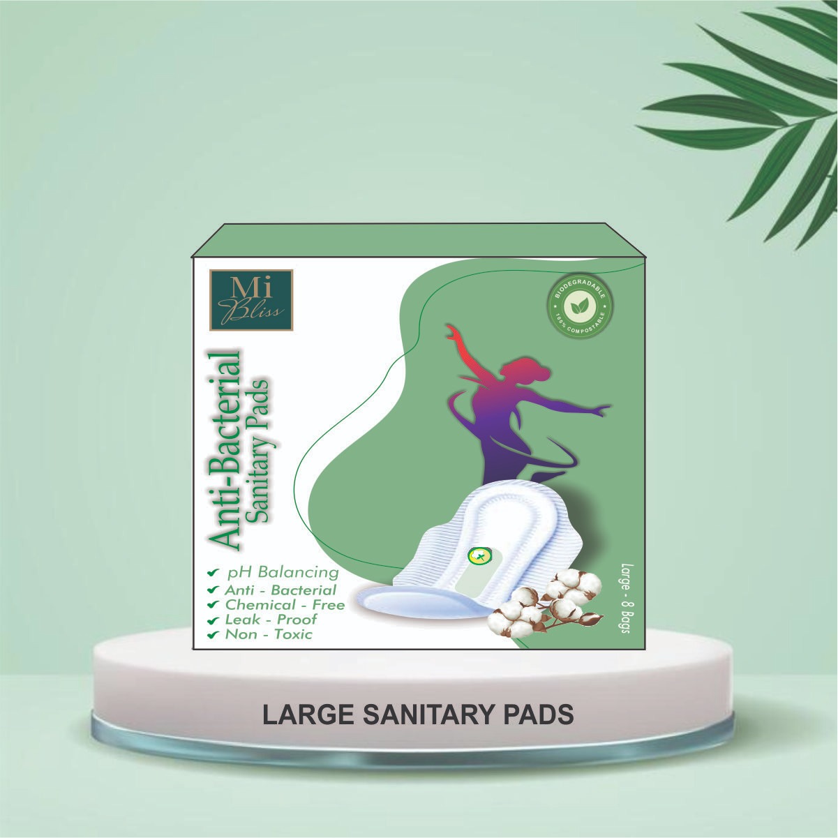 Antibacterial Bio-degradable(Large sanitary pads)